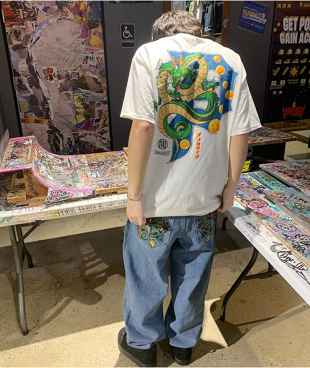 Ninth Hall Ambush Dragon Blue Wash Loose Fit Jeans