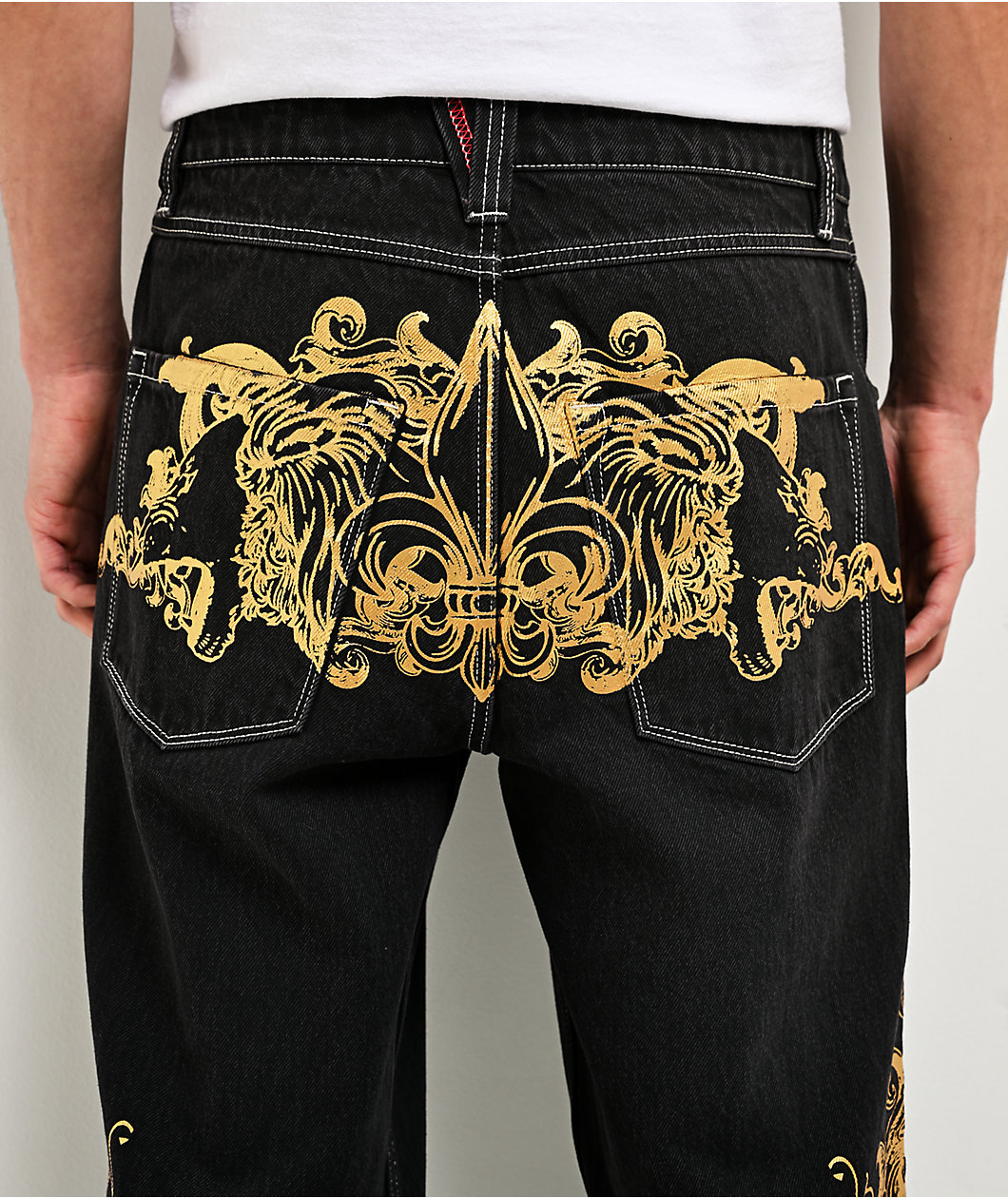 Ninth Hall Ambush Fleur De Lion Black Wash Loose Fit Jeans
