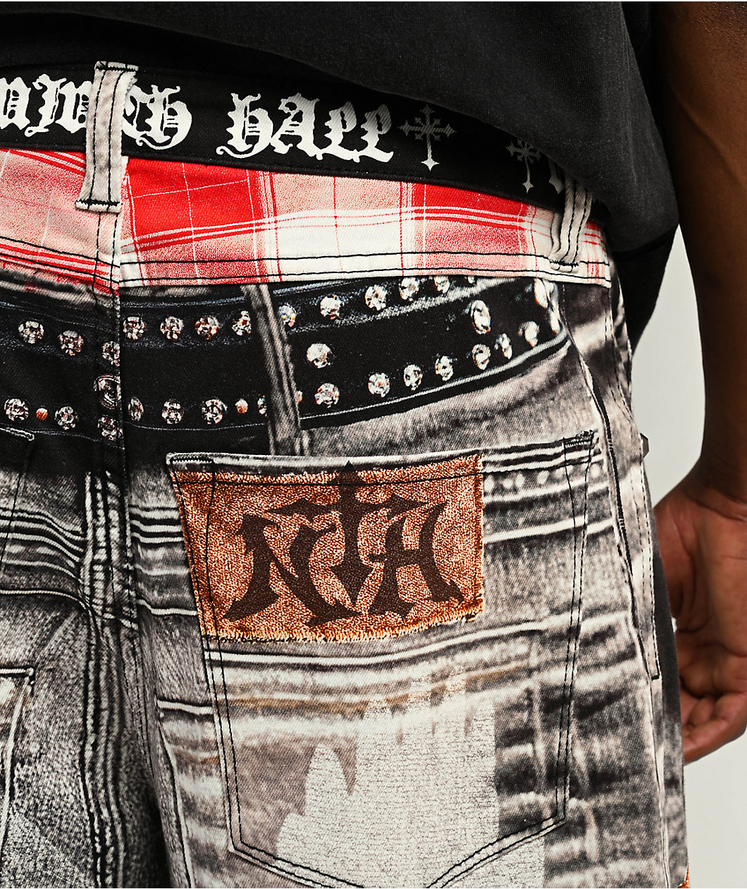 Ninth Hall Ambush Pearls & Crosses Loose Fit Jeans