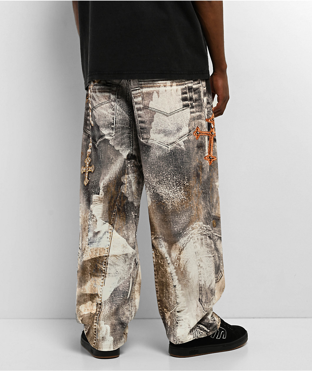 Ninth Hall Ambush Pearls & Crosses Loose Fit Jeans