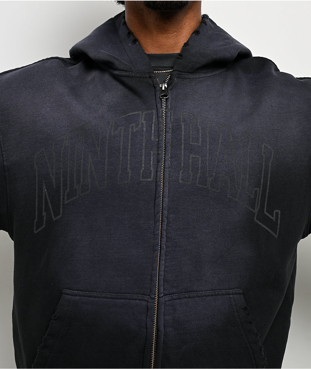 Ninth Hall Art Department Black Wash Zip Hoodie