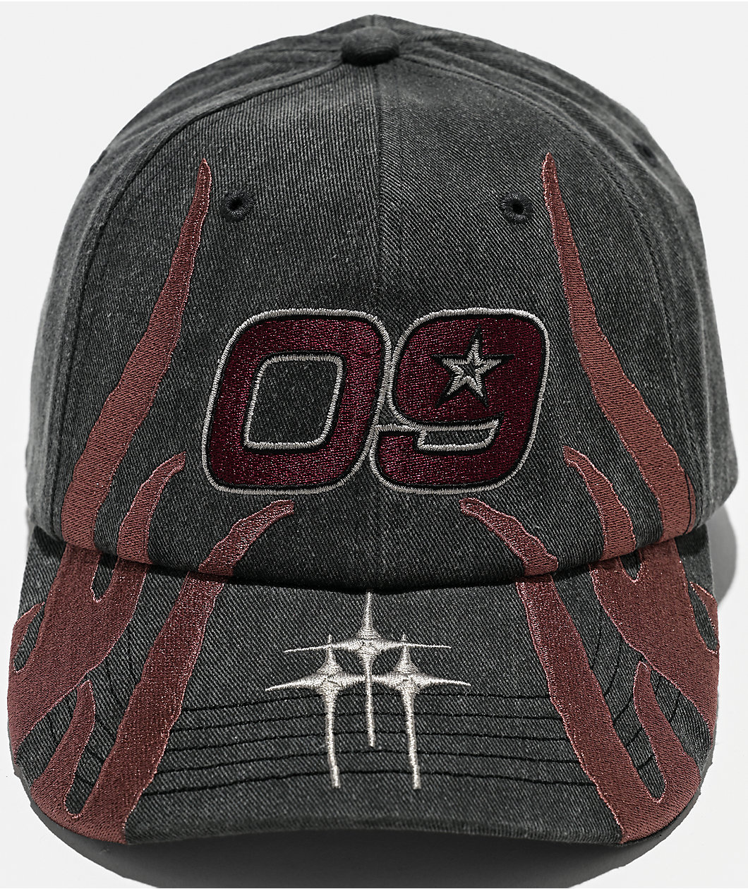 Ninth Hall Ashton Black Wash Strapback Hat