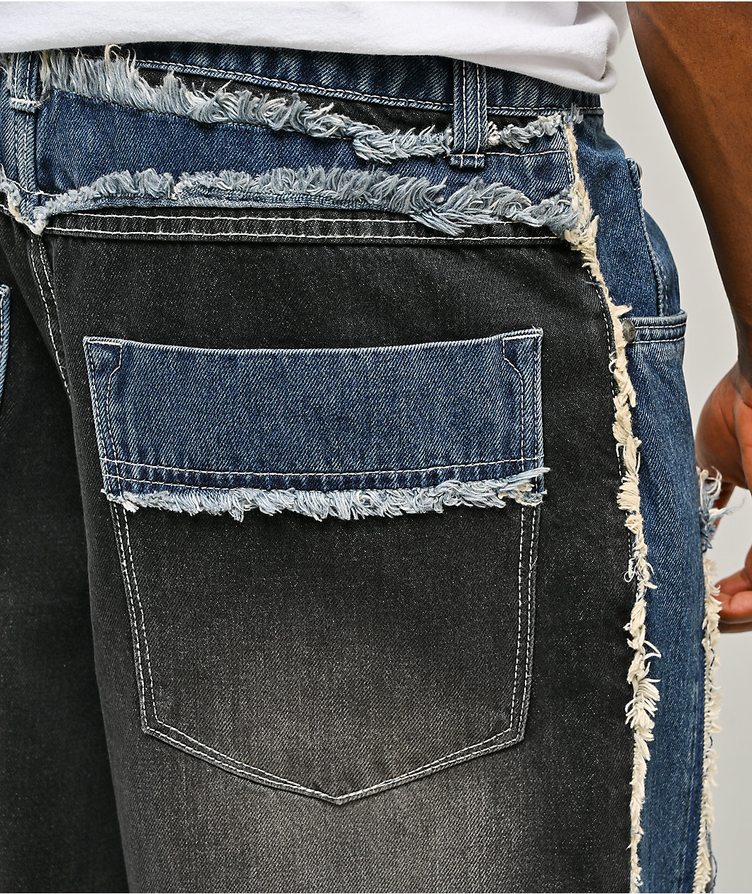 Ninth Hall Astray Double Destroy Black & Blue Loose Fit Jeans