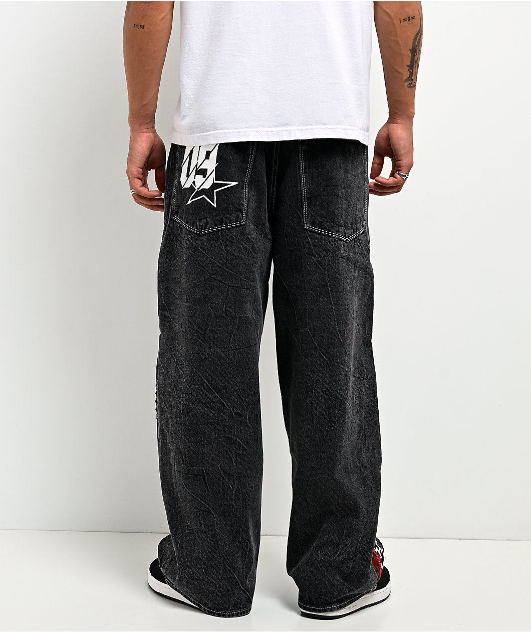 Ninth Hall Astray Piece Black Thunderhead Wash Moto Denim Jeans