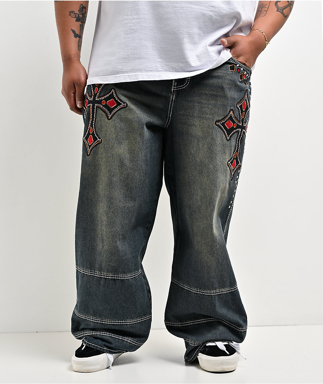Ninth Hall Astray Preach Blue Wash Ultra Wide Jeans