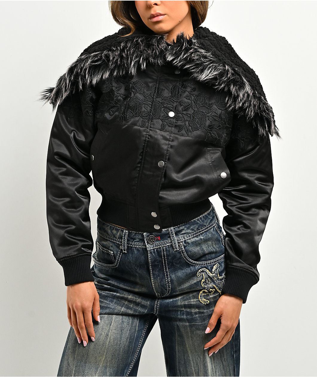 Ninth Hall Ayla Floral Black Jacket