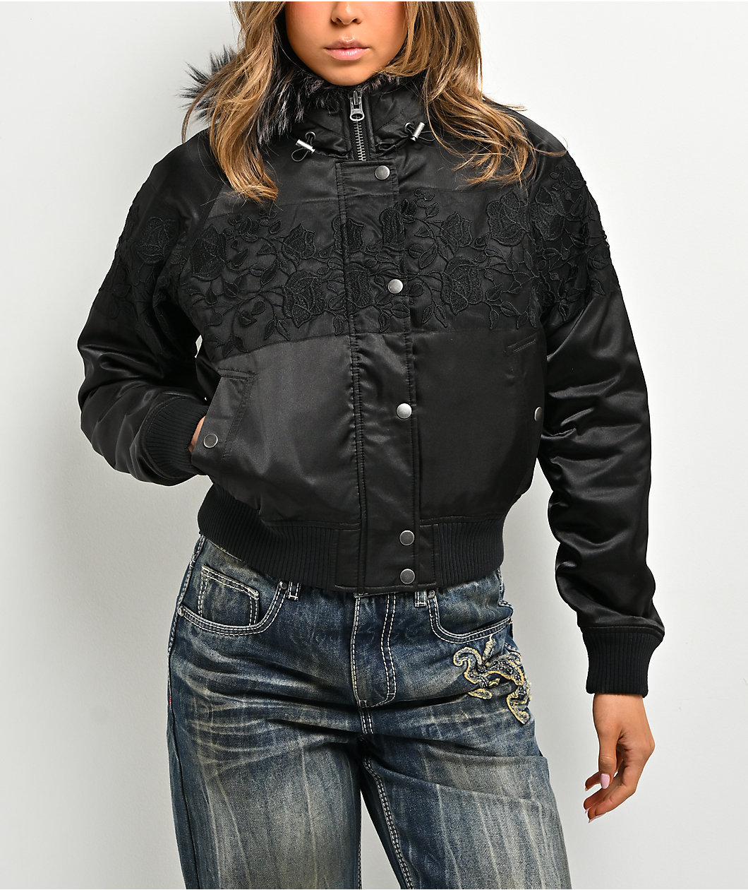 Ninth Hall Ayla Floral Black Jacket