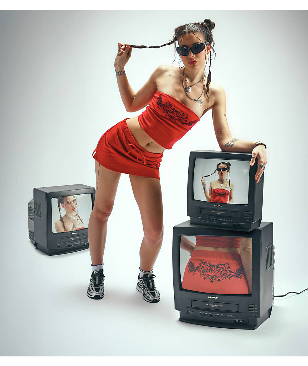 Ninth Hall Bianca Jester Red Tube Top