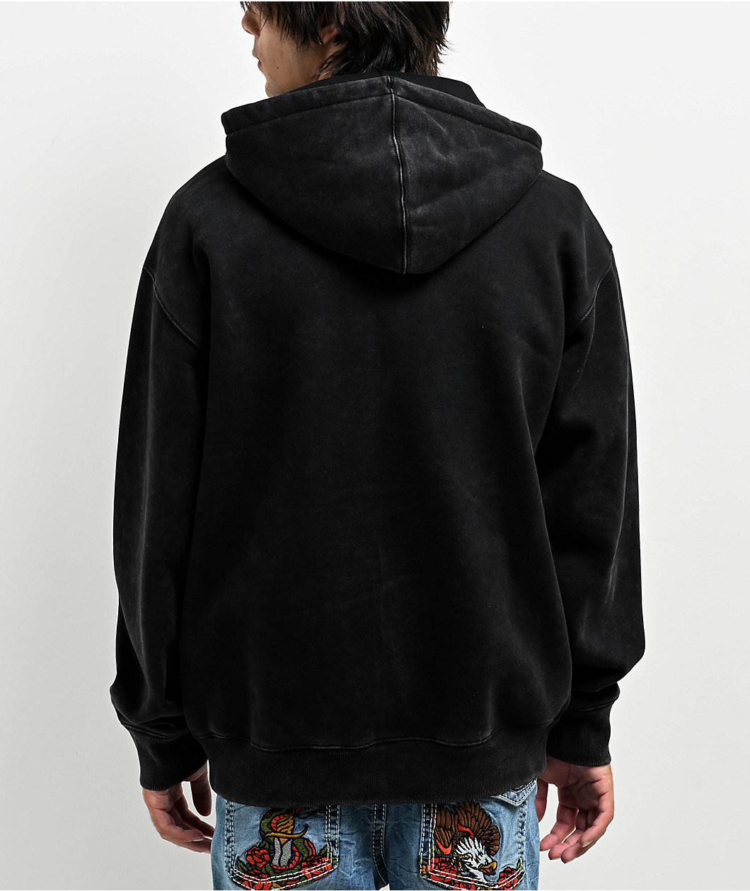 Ninth Hall Big Moves Black Wash Zip Hoodie