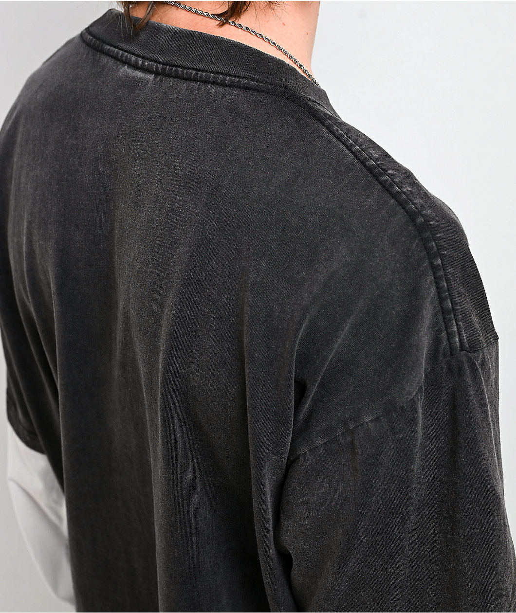 Ninth Hall Black Light Charcoal & White 2fer Long Sleeve T-Shirt