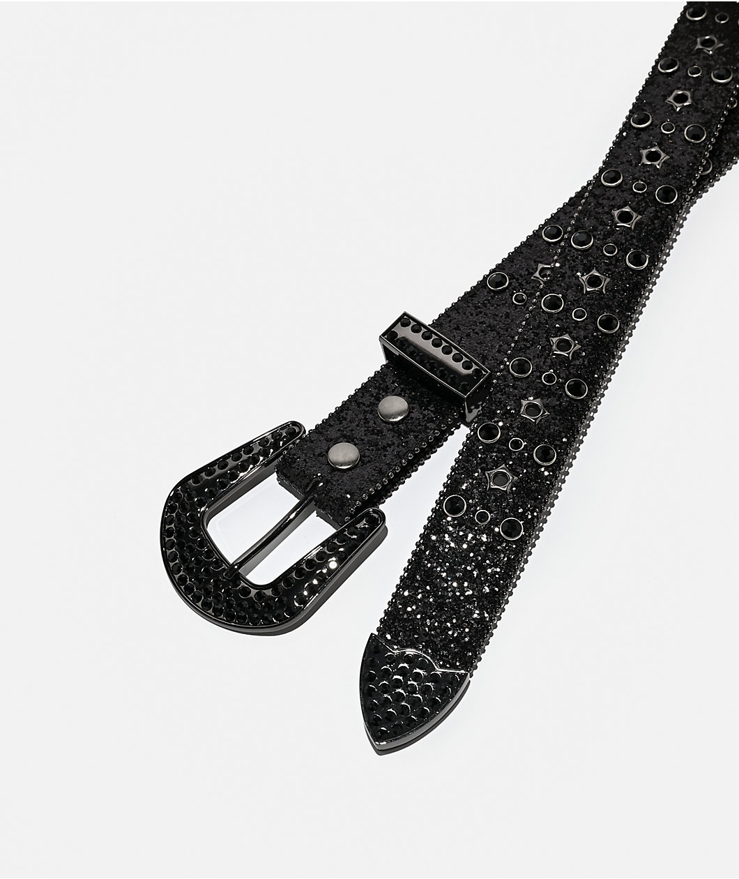 Ninth Hall Bling It On Glitter Western Black Belt