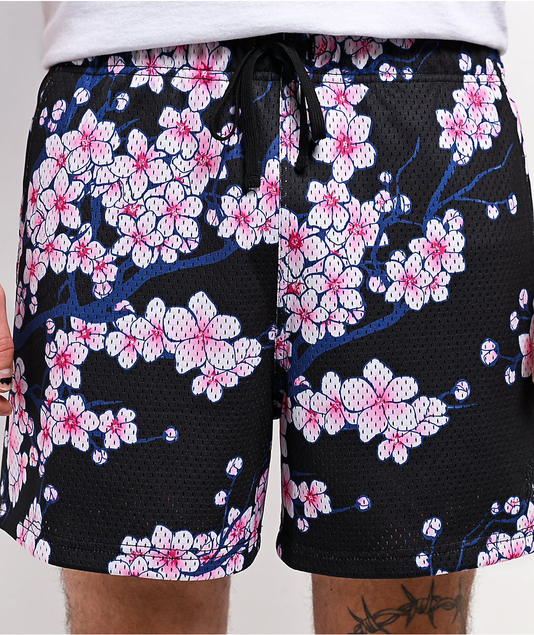 Ninth Hall Blossom Black Mesh Shorts