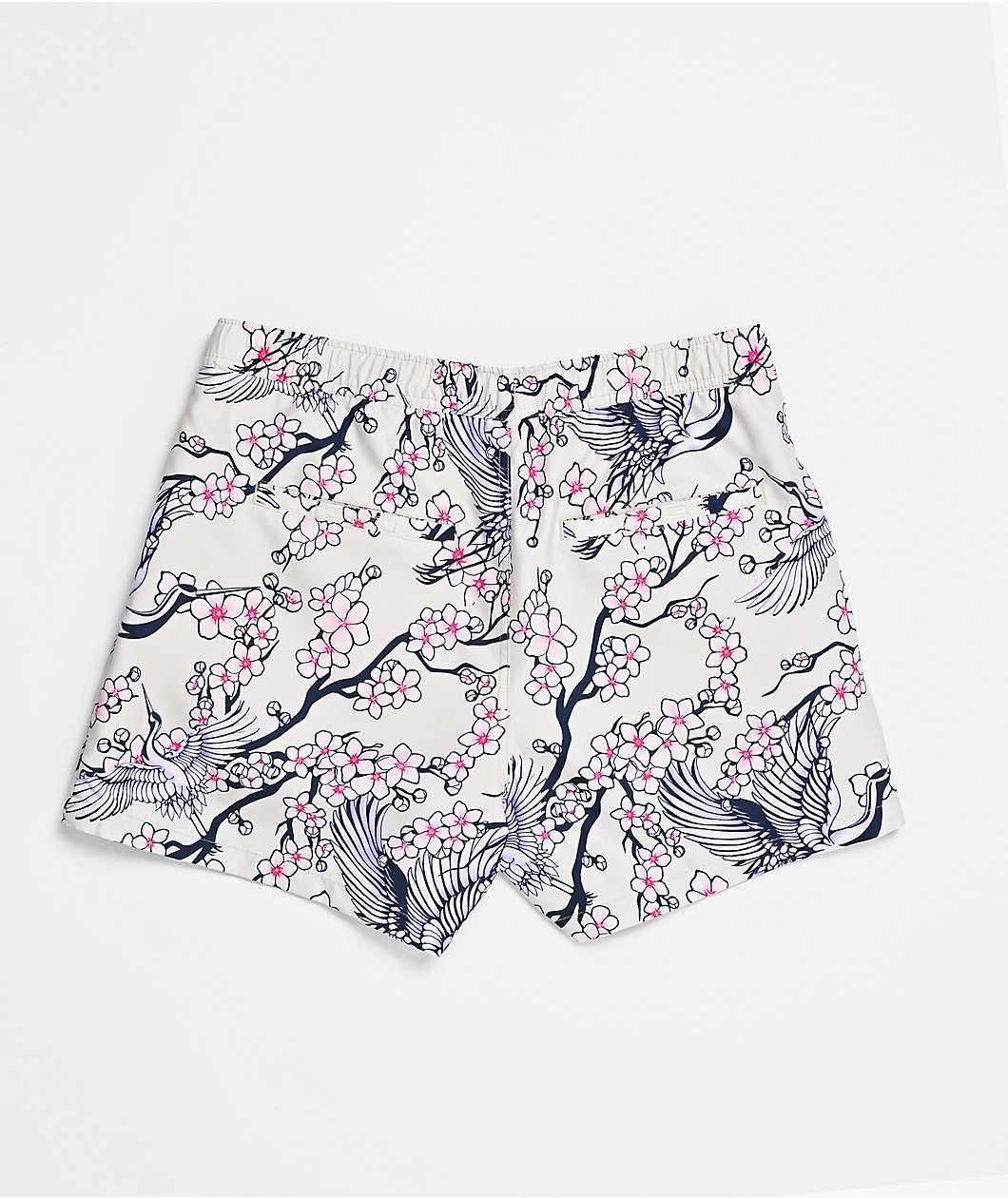 Ninth Hall Blossom Crane White Board Shorts
