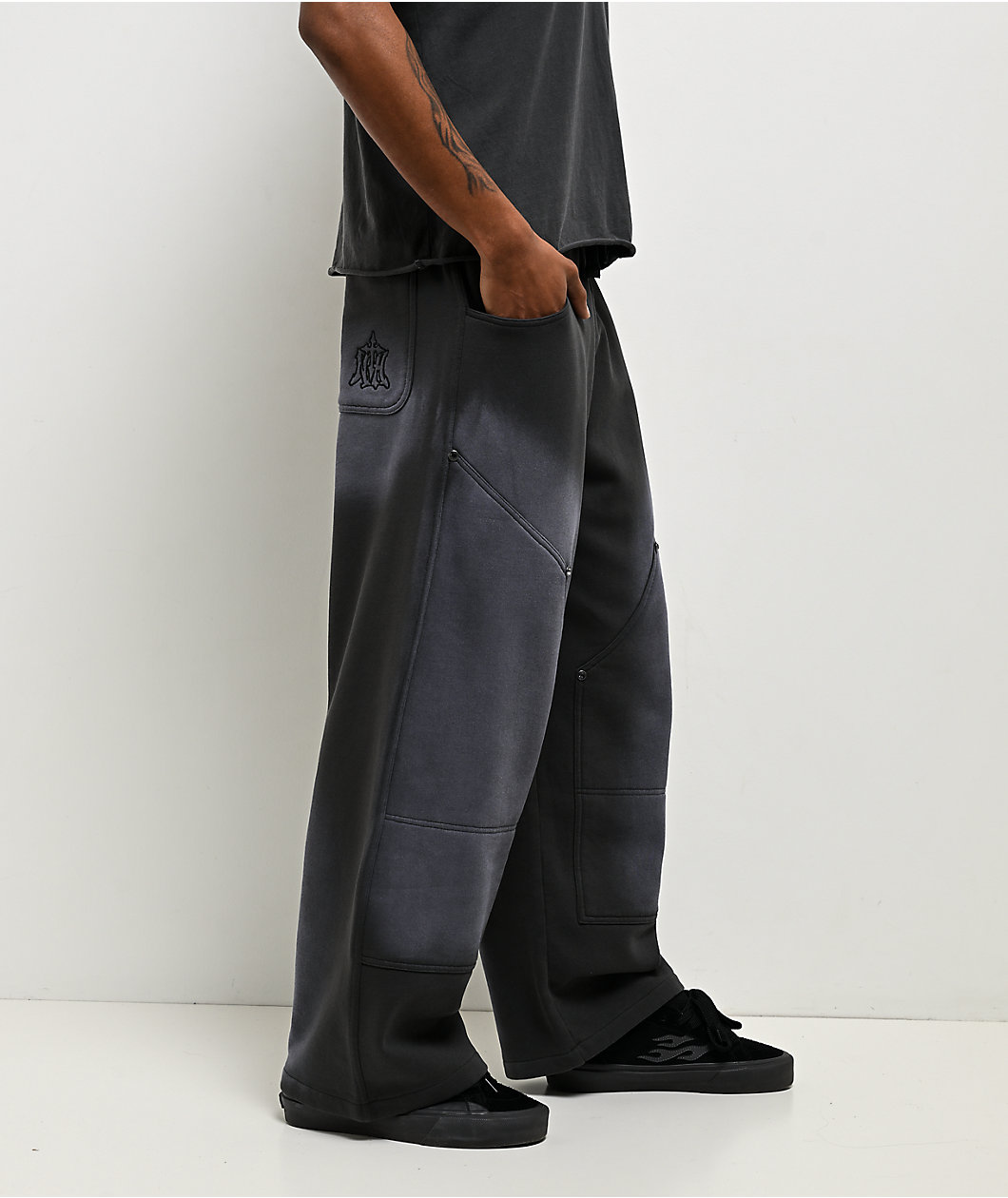 Ninth Hall Bucked Grey Wash Baggy Sweatpants