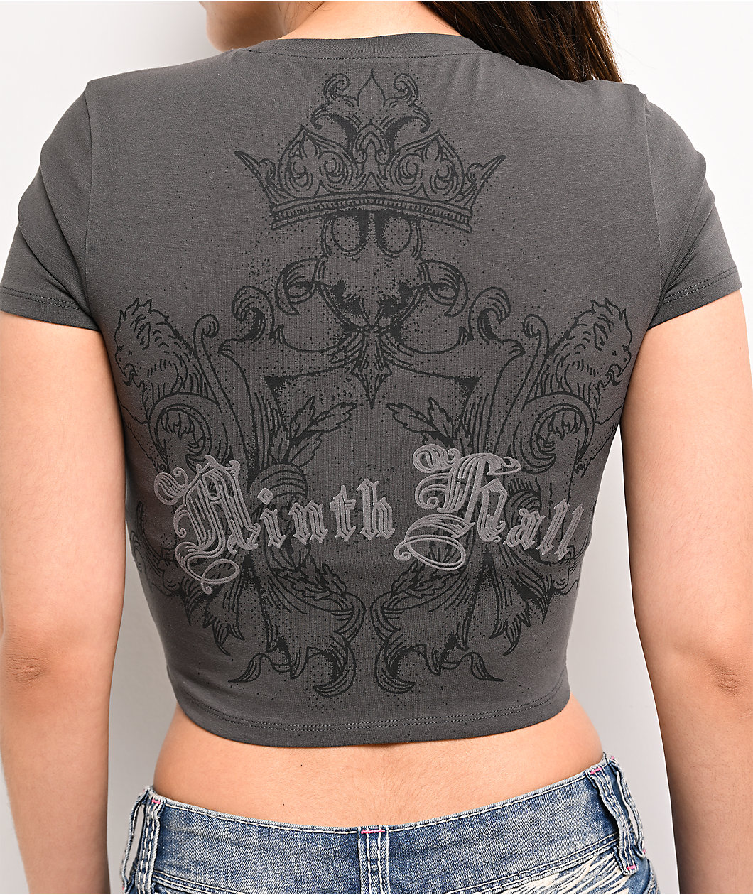 Ninth Hall Carina Grey Crop T-Shirt