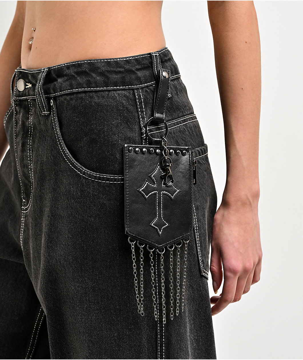 Ninth Hall Chain Black Mini Wallet