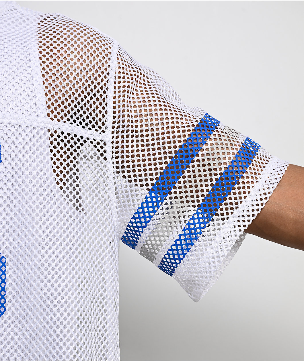 Ninth Hall Chat White & Blue Mesh Jersey