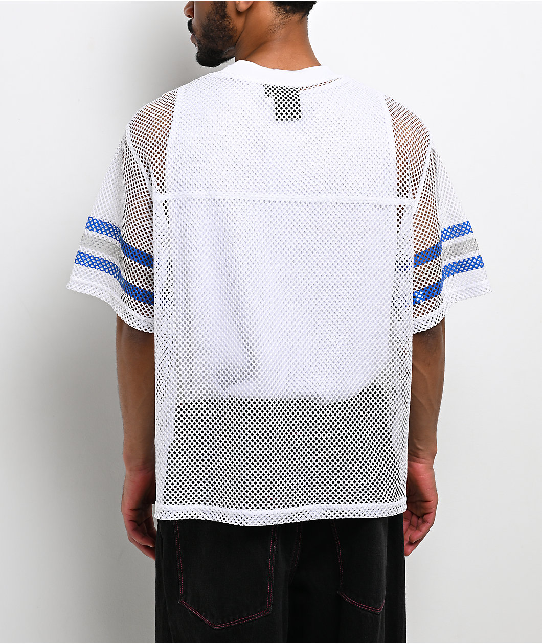 Ninth Hall Chat White & Blue Mesh Jersey