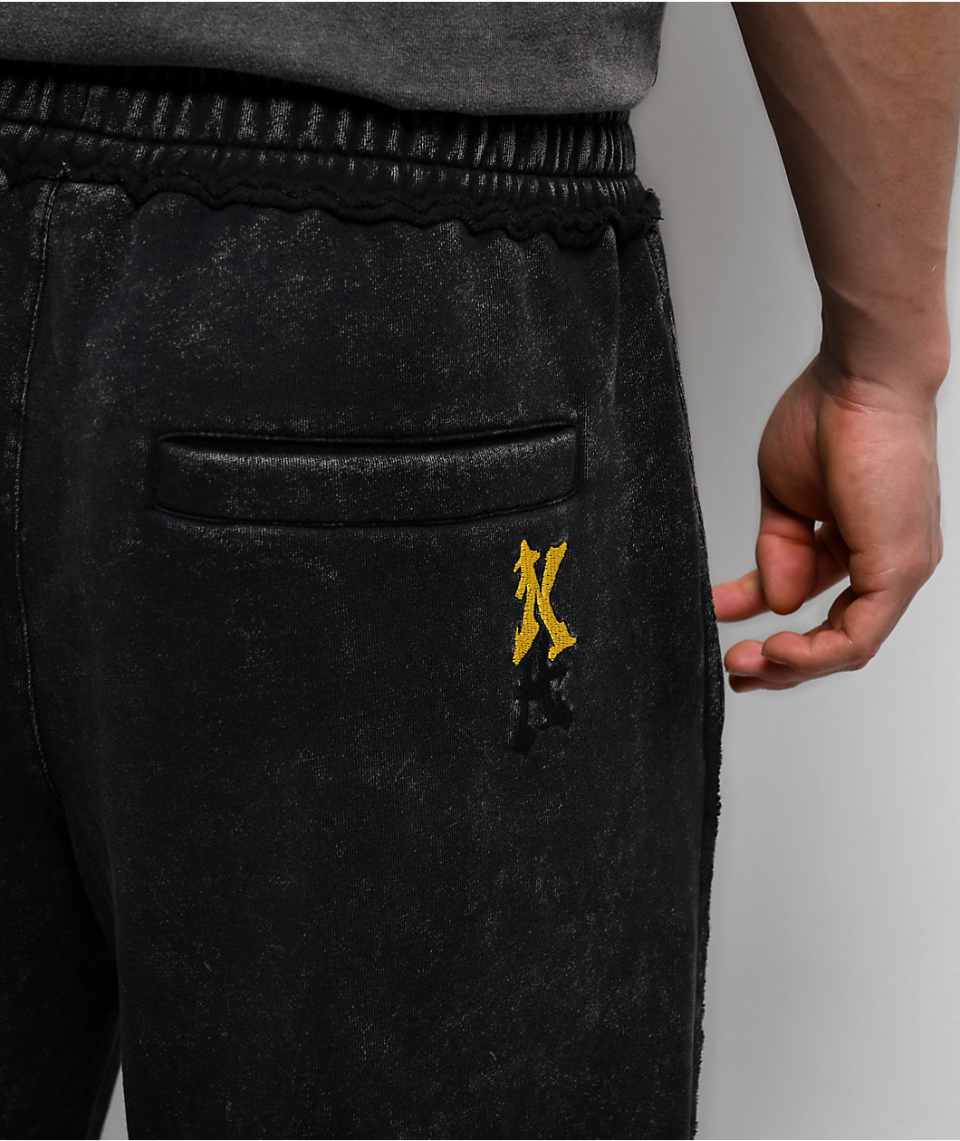 Ninth Hall Crosses Black Wash Baggy Sweatpants