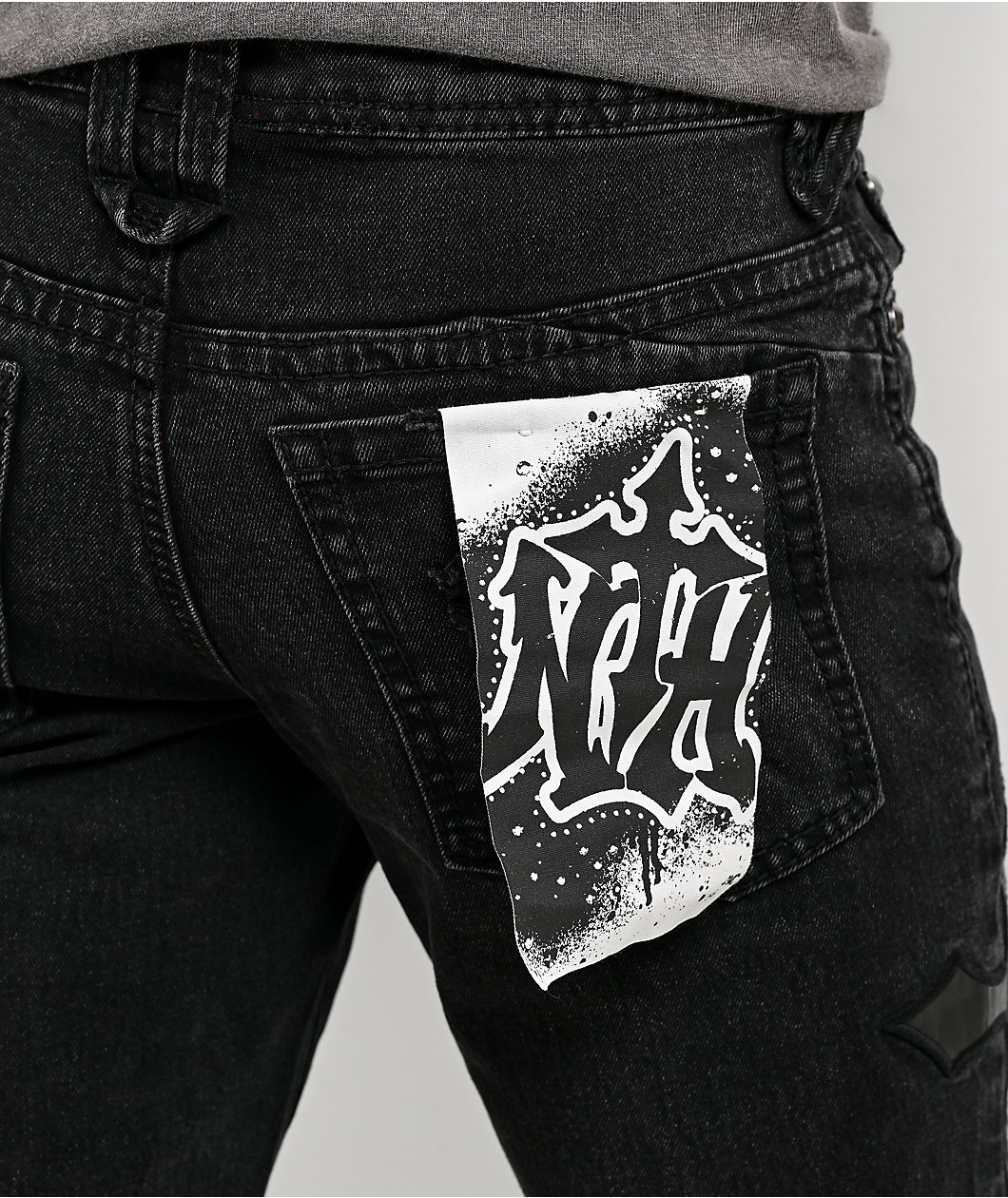 Ninth Hall Crosses Black Wash Skinny Jeans