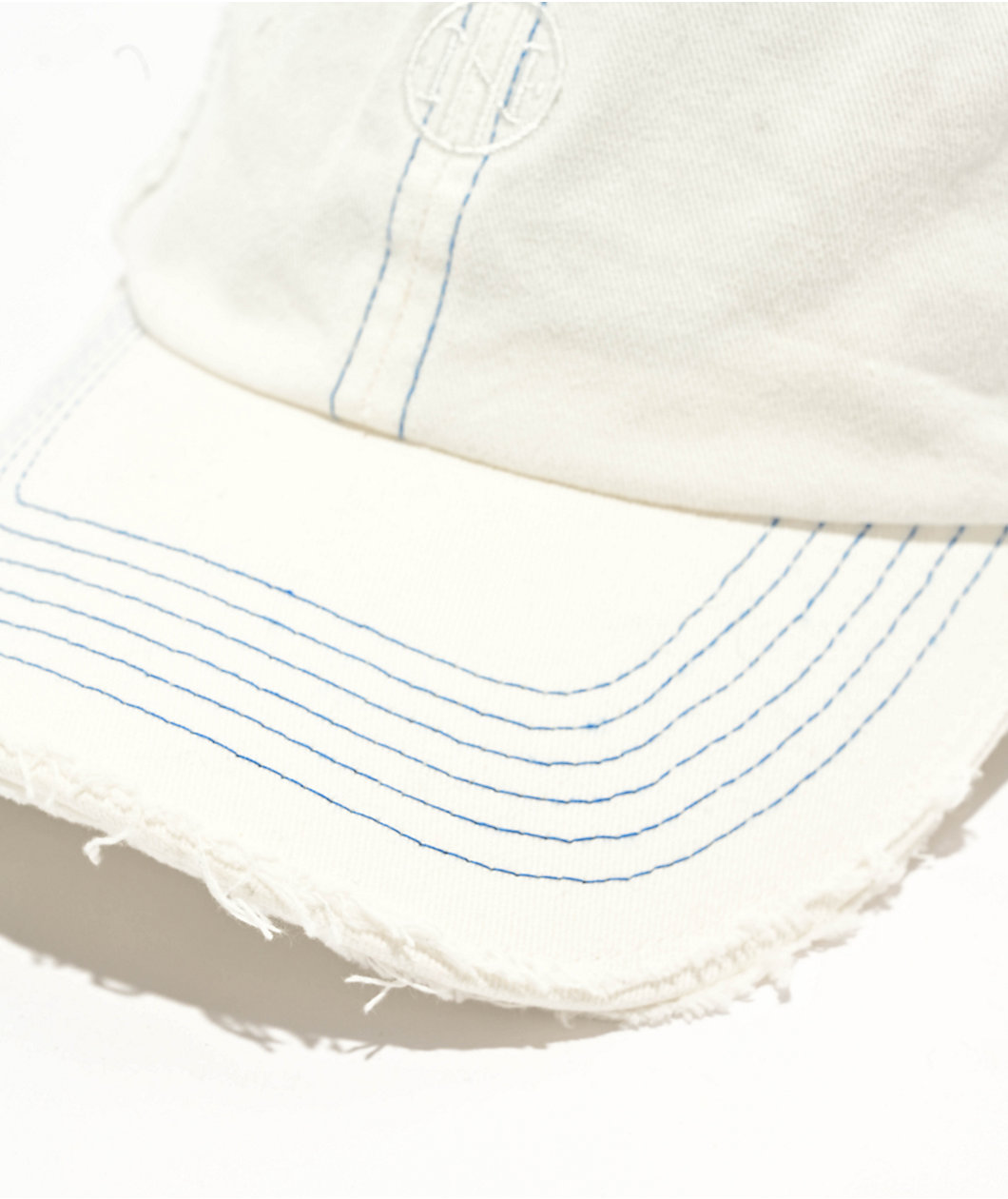 Ninth Hall Cypress Distressed White Strapback Hat