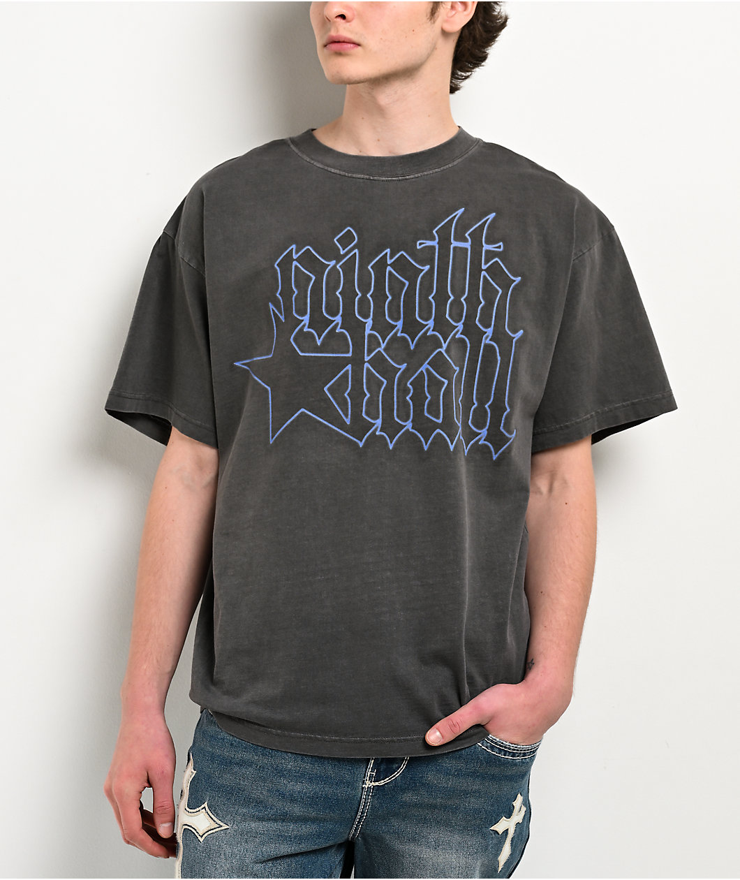 Ninth Hall Dark Nights Grey Wash T-Shirt