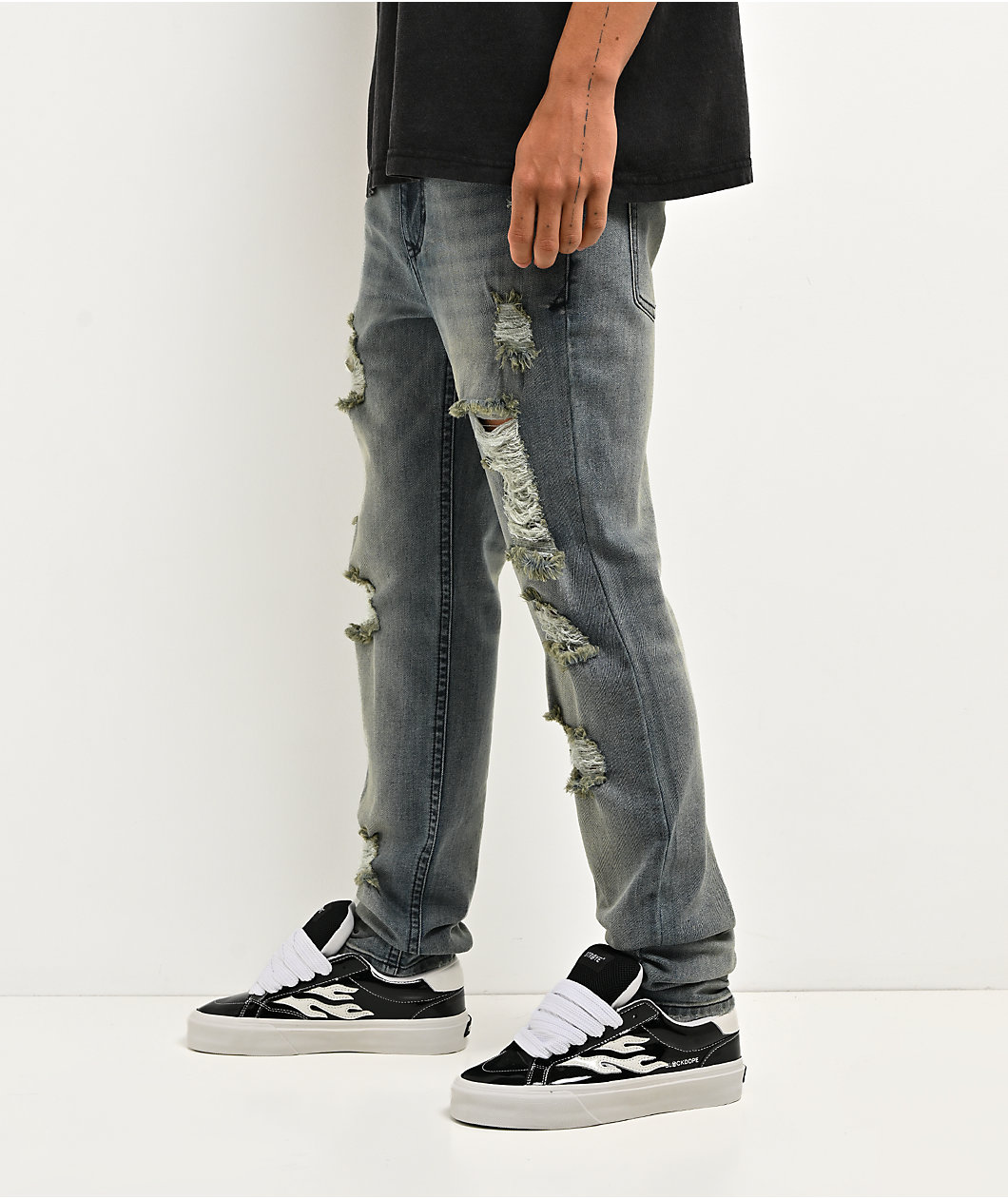 Ninth Hall Destroy Blue Wash Skinny Jeans