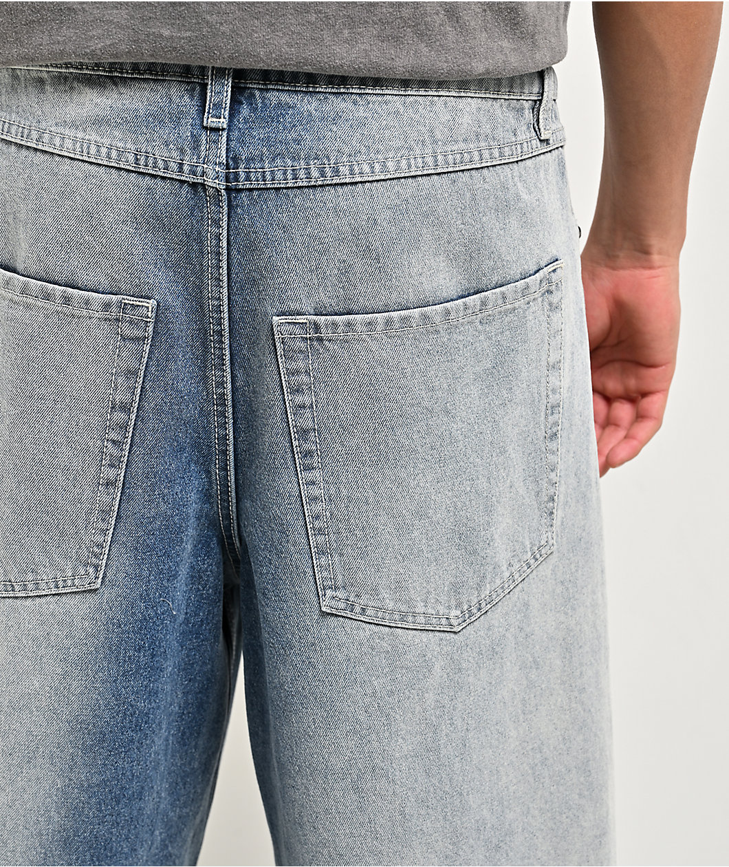 Ninth Hall Detain Light Blue Wash Ultra Loose Fit Shorts