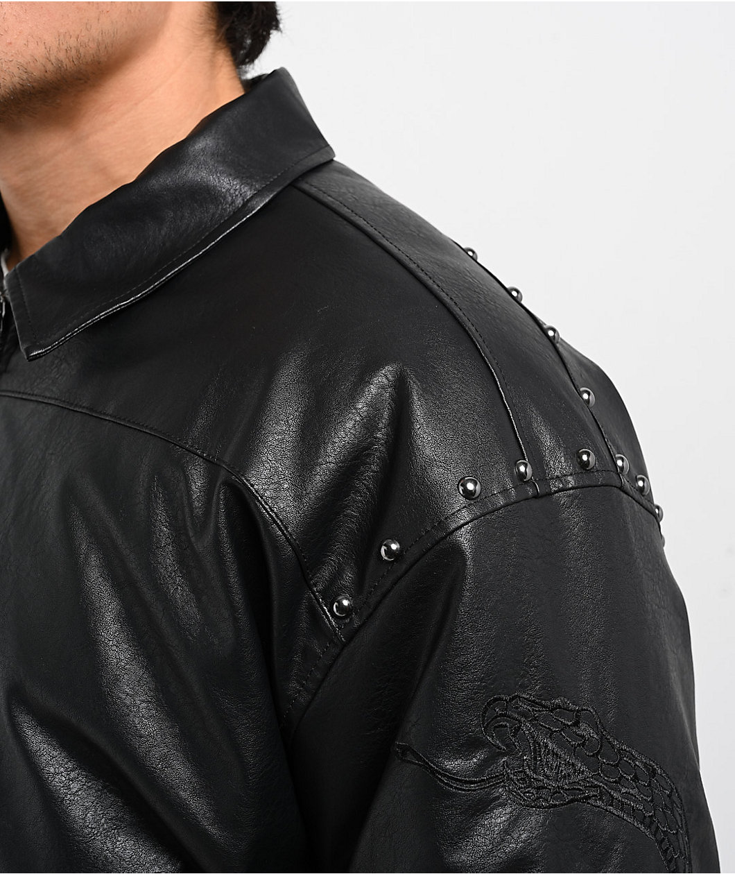 Ninth Hall Dismantle Studded Black Bomber Jacket