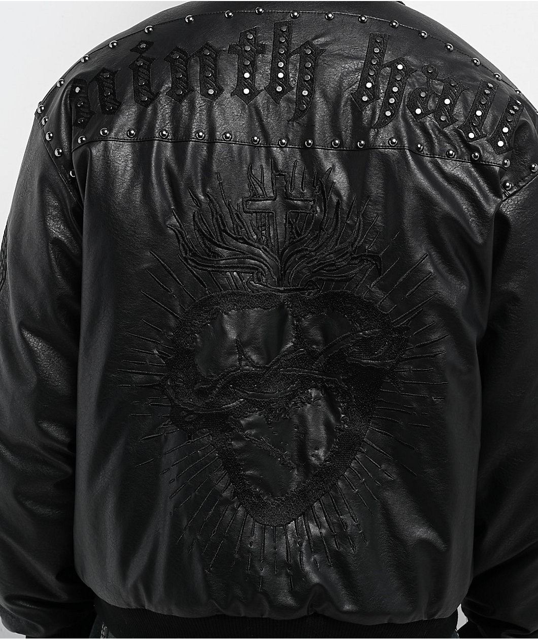 Ninth Hall Dismantle Studded Black Bomber Jacket