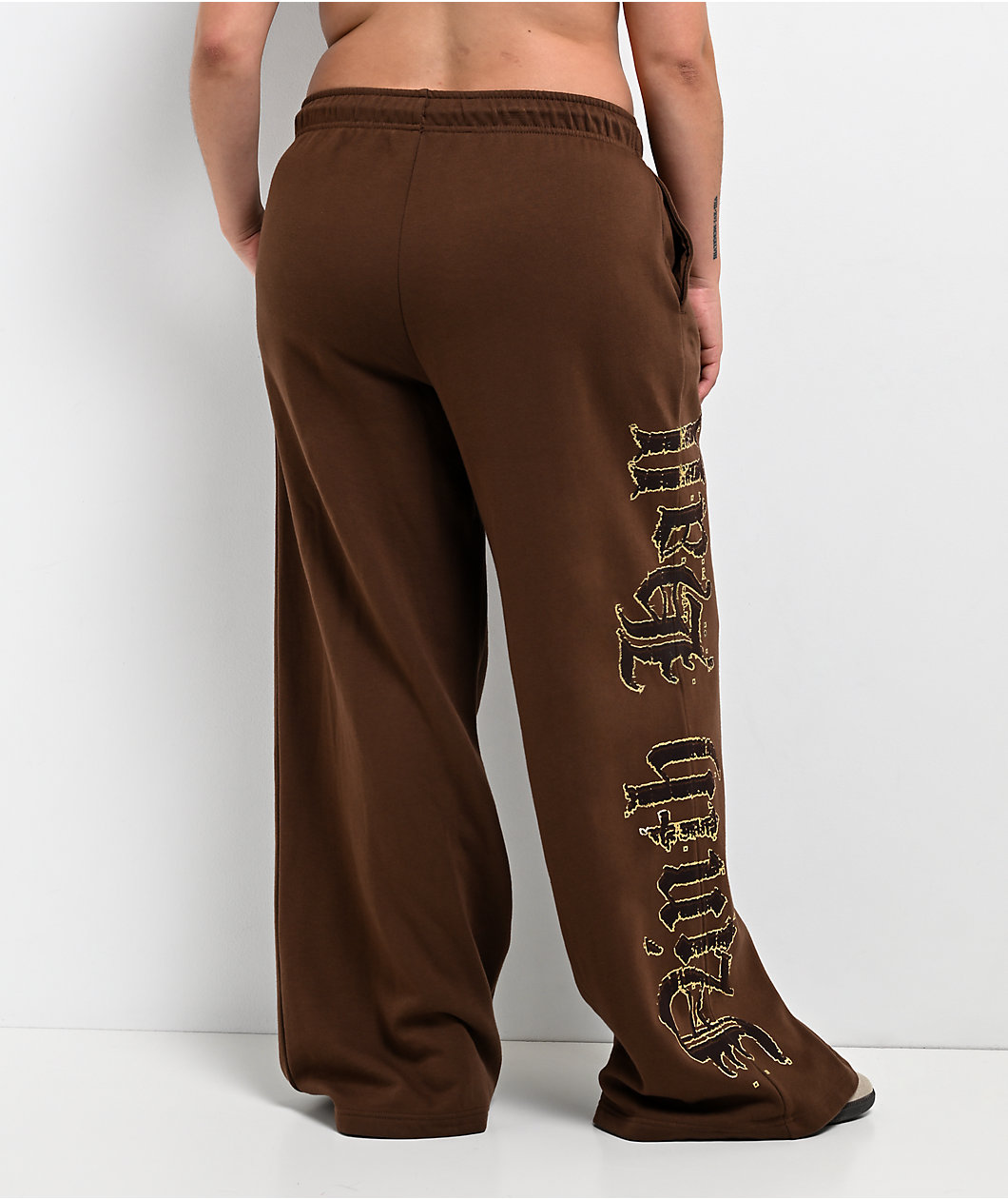 Ninth Hall Divine Conflict Brown Wide Leg Sweatpants