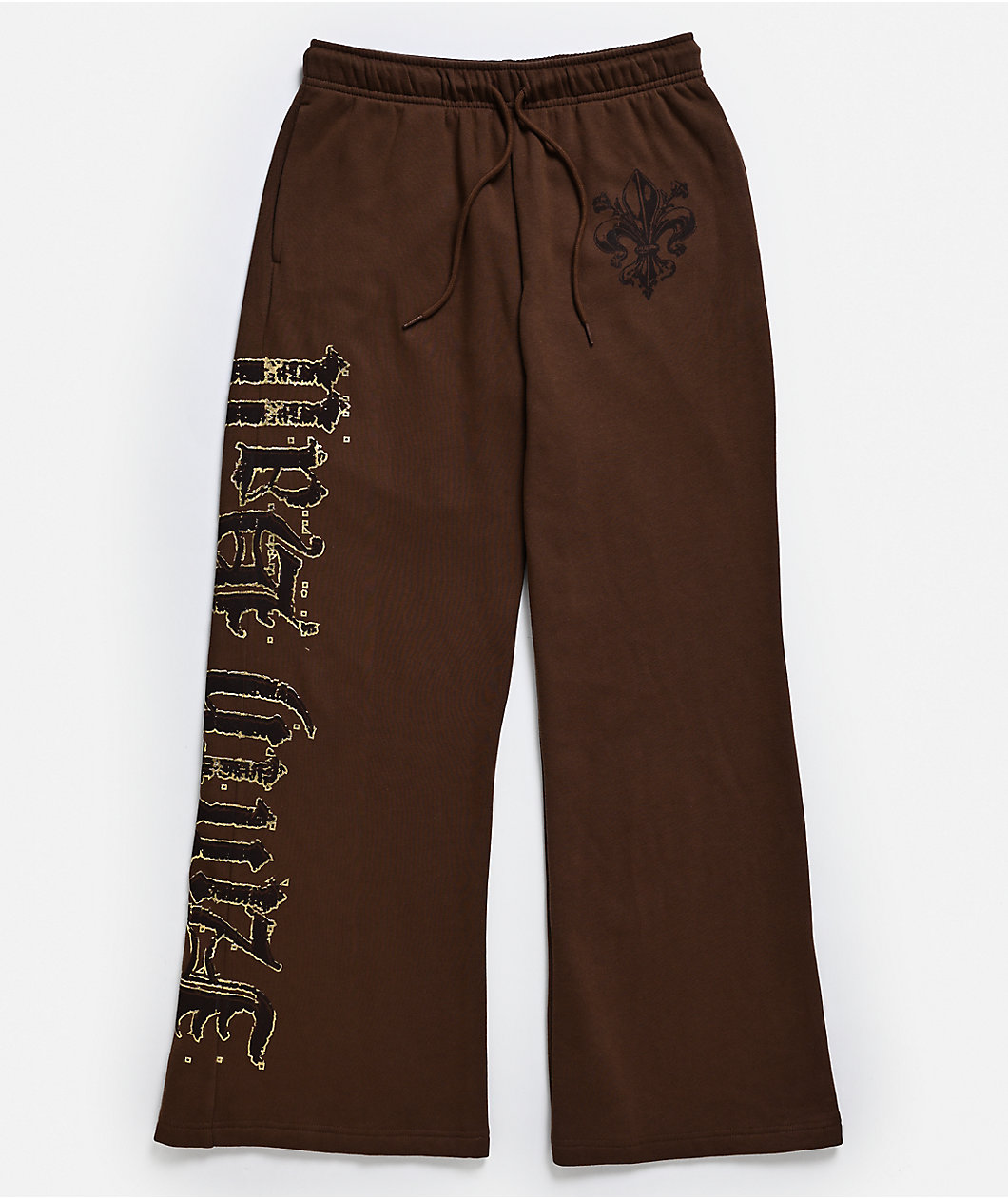 Ninth Hall Divine Conflict Brown Wide Leg Sweatpants