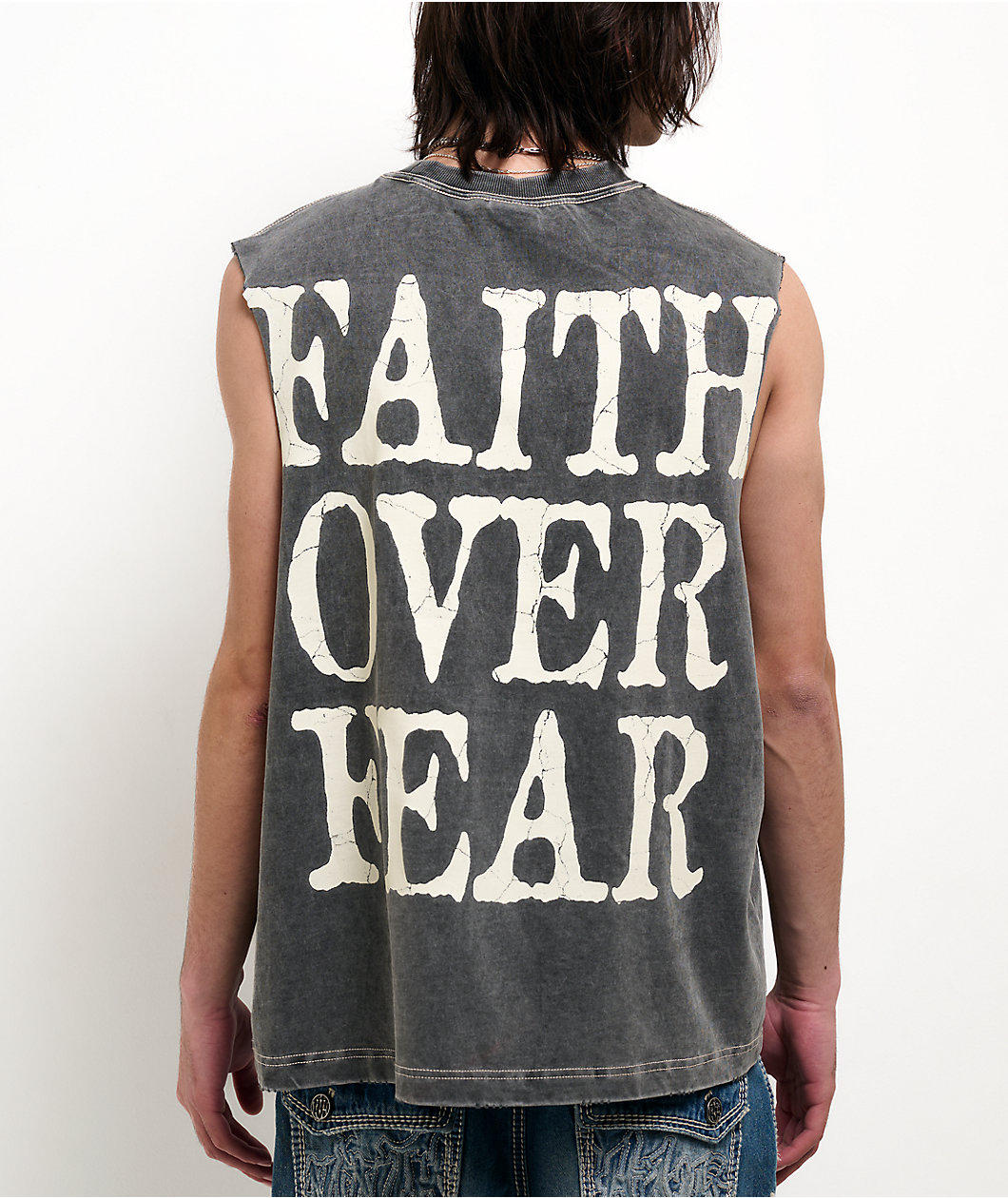 Ninth Hall Dreamer Grey Wash Boxy Tank Top