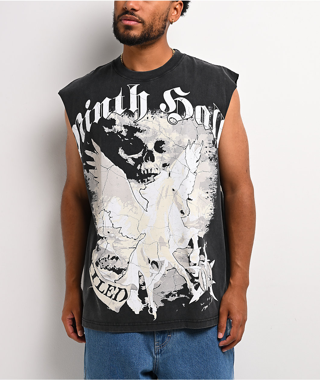Ninth Hall Exiled Black Wash Tank Top