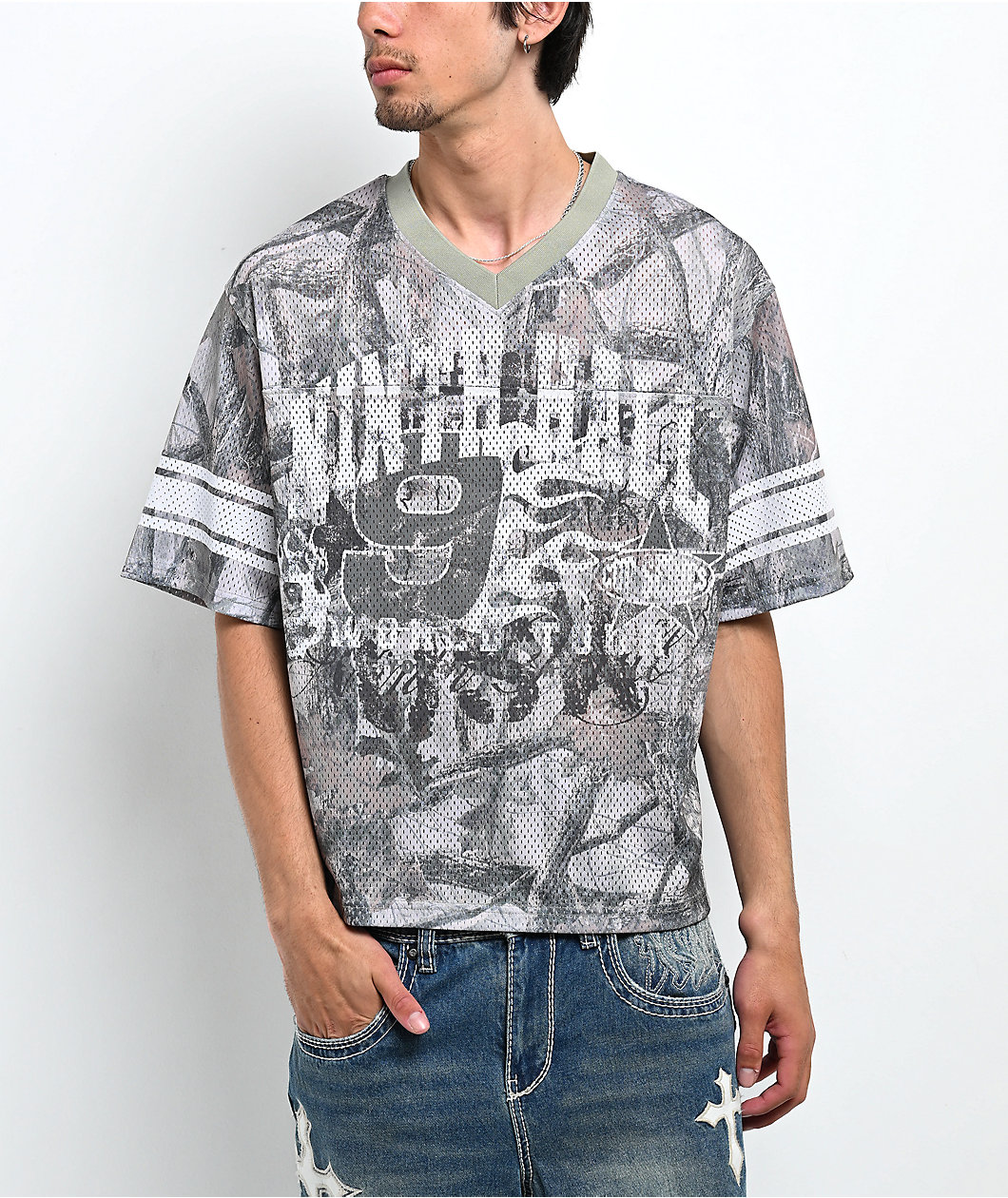 Ninth Hall False Start Camo Crop Football Jersey