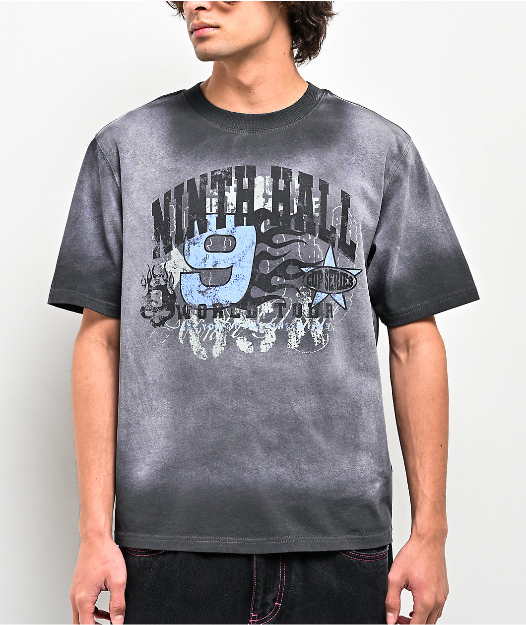 Ninth Hall False Start Charcoal Wash Boxy T-Shirt