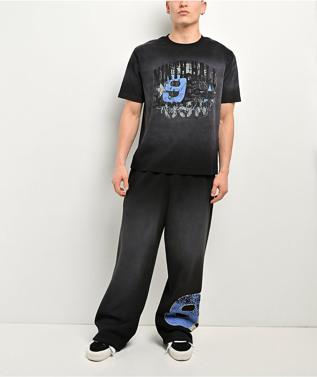 Ninth Hall False Start Grey Wash Baggy Sweatpants