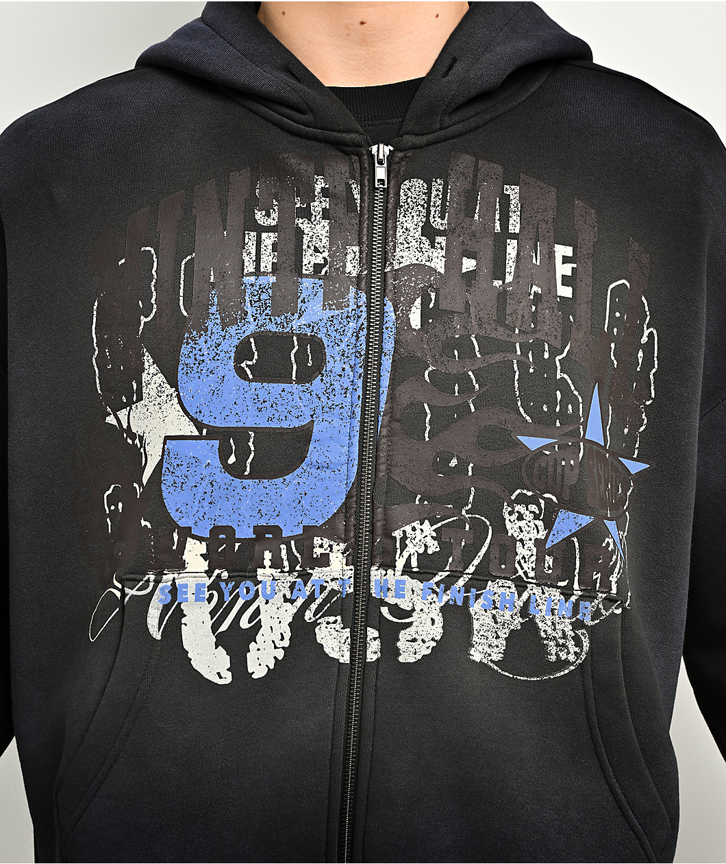 Ninth Hall False Start Grey Zip Hoodie