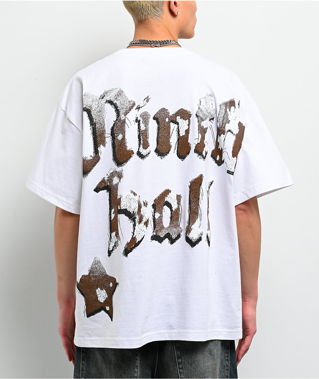 Ninth Hall Faux-NY Hair White T-Shirt