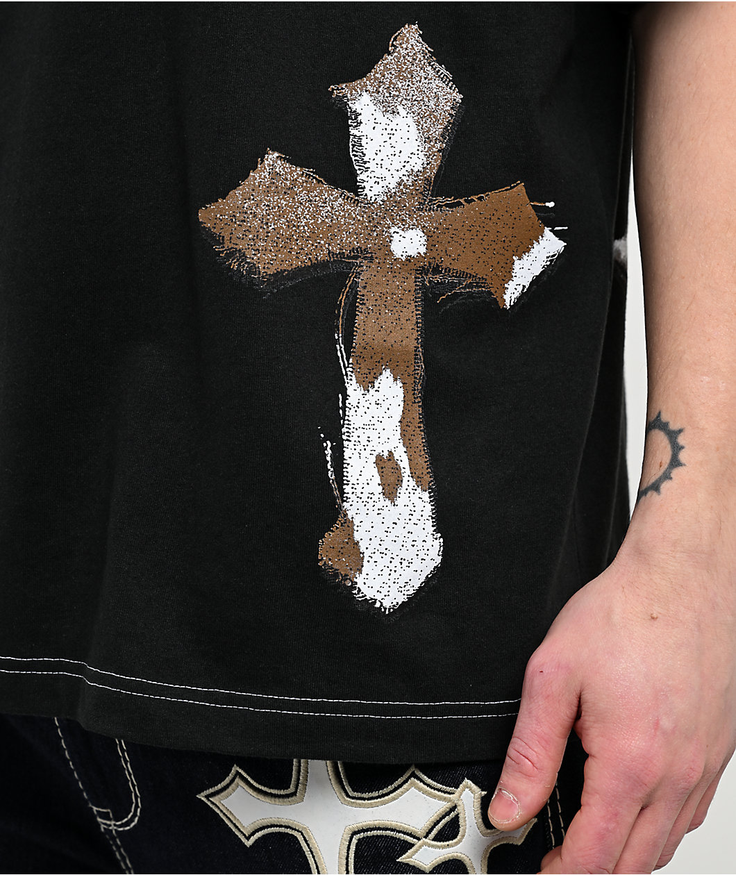 Ninth Hall Faux-ny Hair Black Boxy T-Shirt