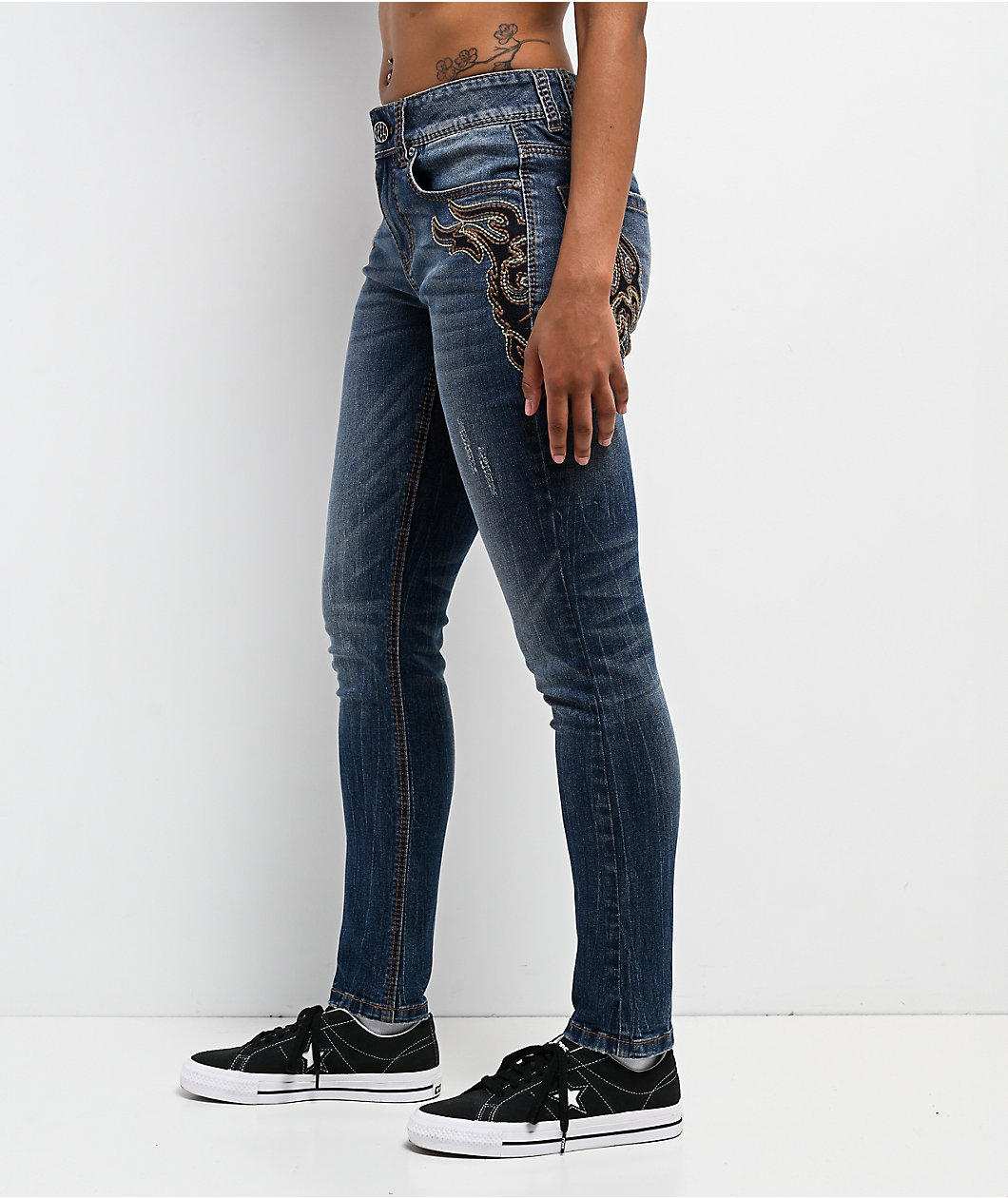 Ninth Hall Felicia Night Shade Blue Wash Skinny Jeans