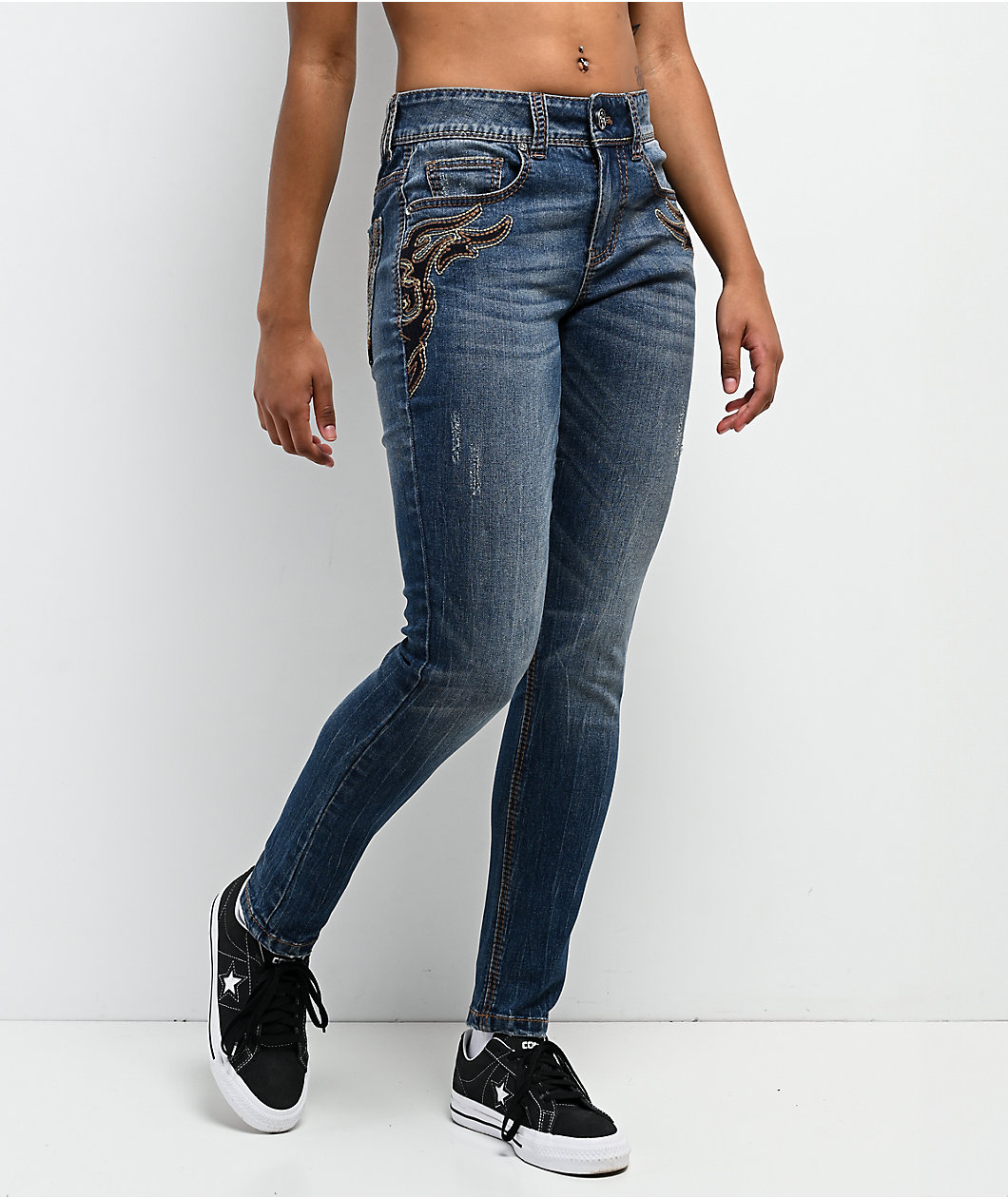 Ninth Hall Felicia Night Shade Blue Wash Skinny Jeans