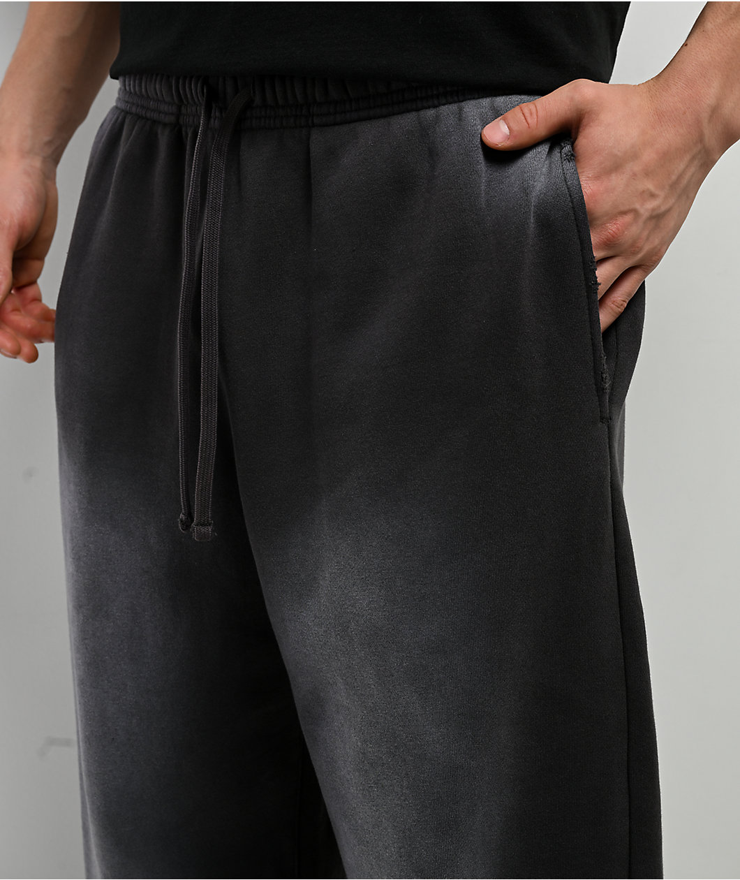 Ninth Hall Fien Black Wash Baggy Sweatpants