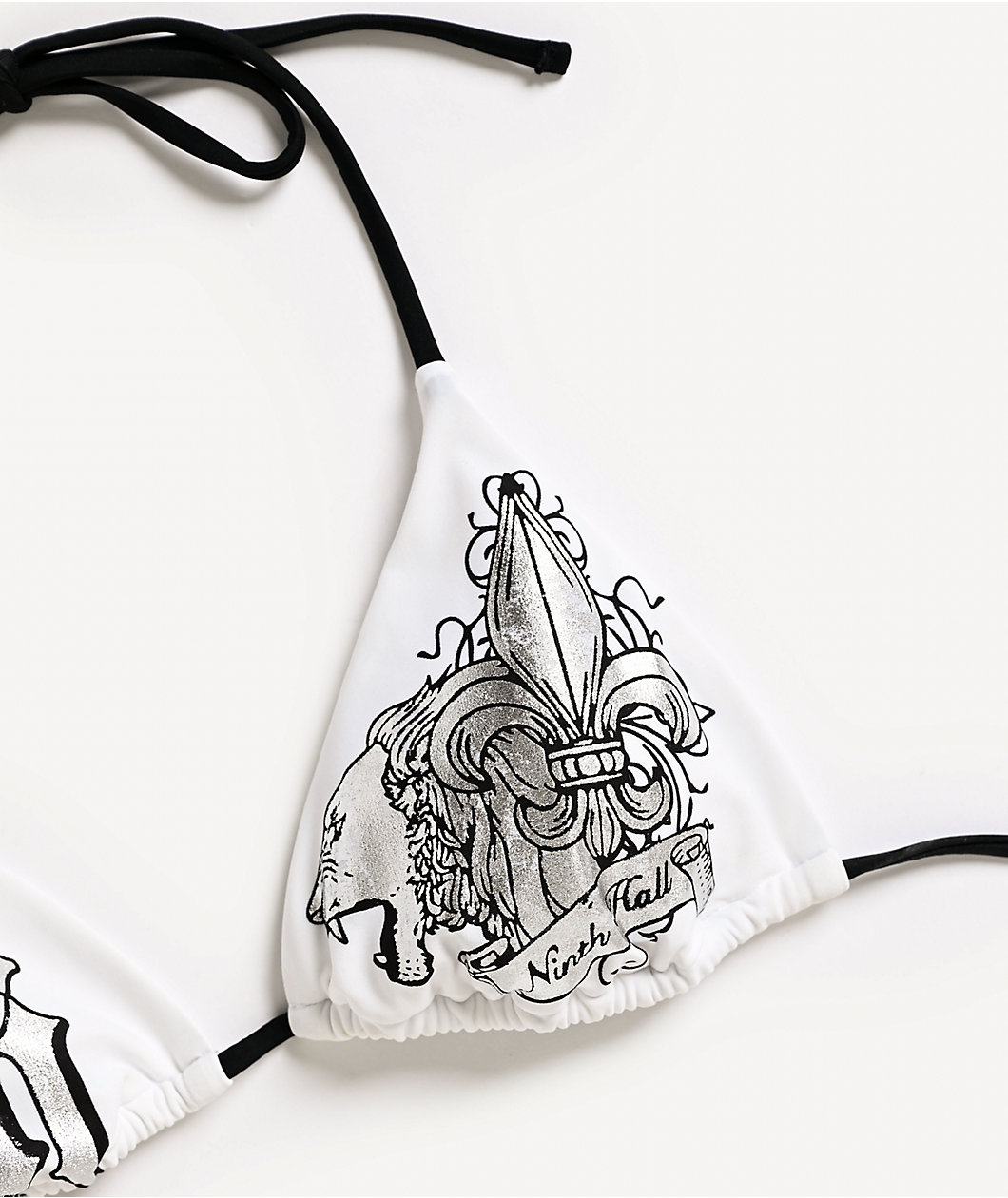 Ninth Hall Fleur White Triangle Bikini Top