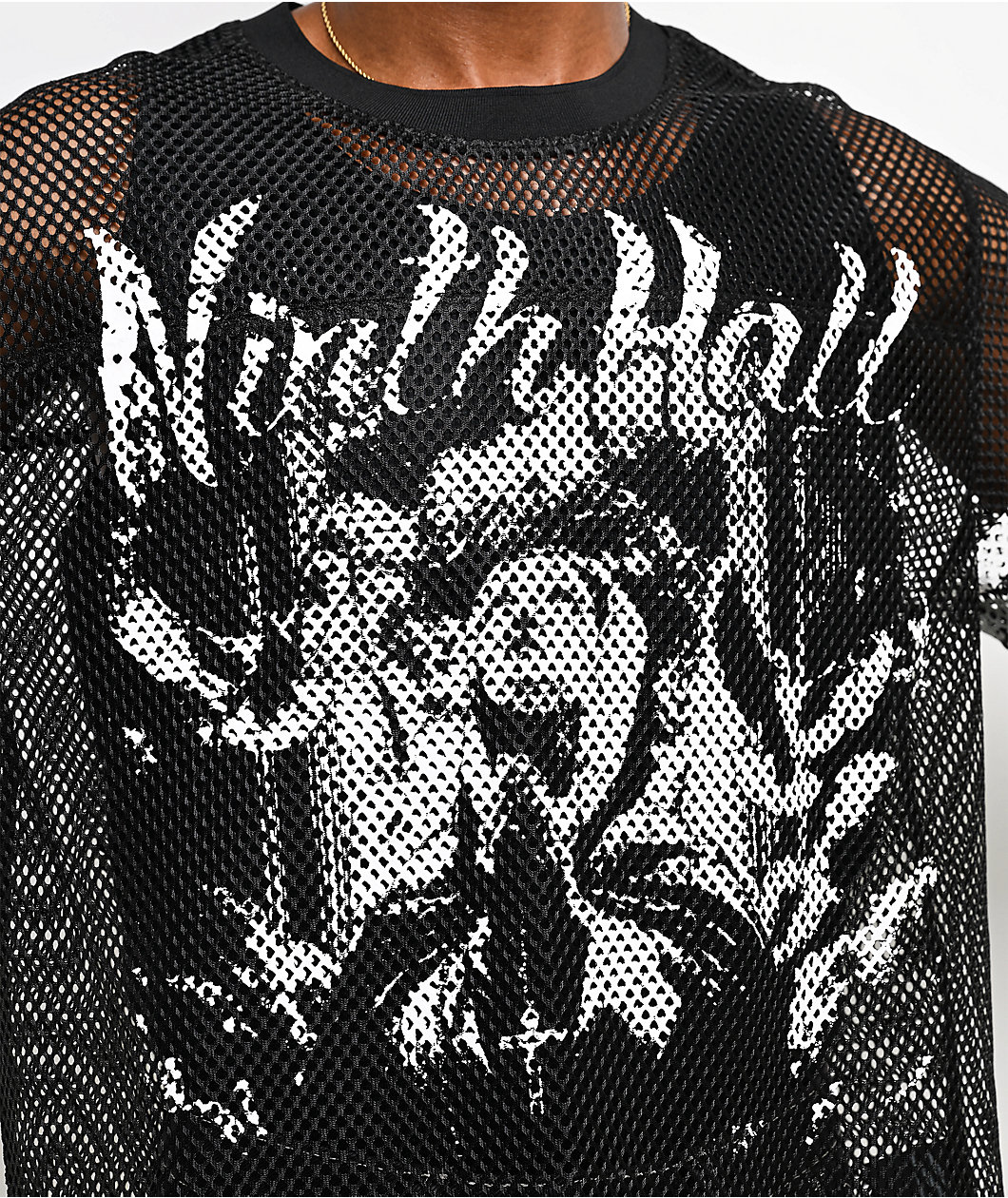 Ninth Hall Flock Black Crop Football Jersey