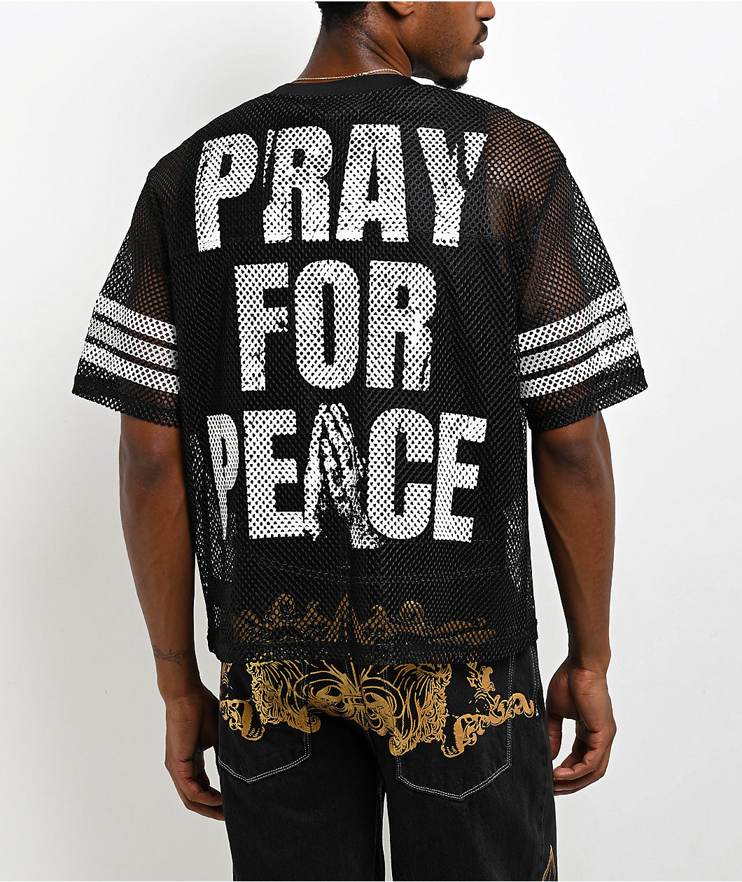 Ninth Hall Flock Black Crop Football Jersey
