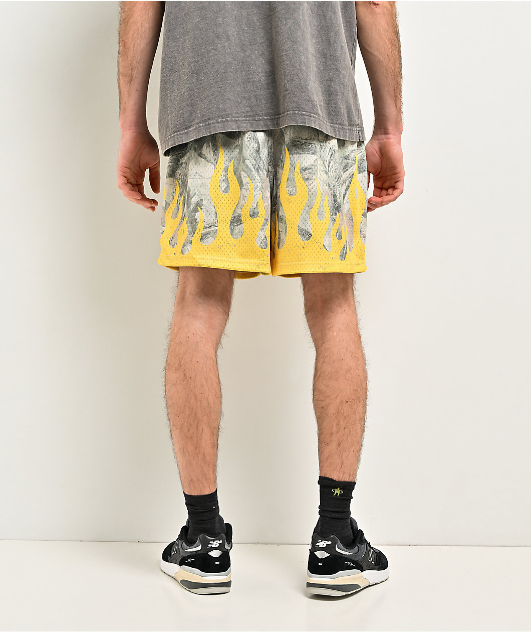 Ninth Hall Forest Fire Camo & Yellow Mesh Short