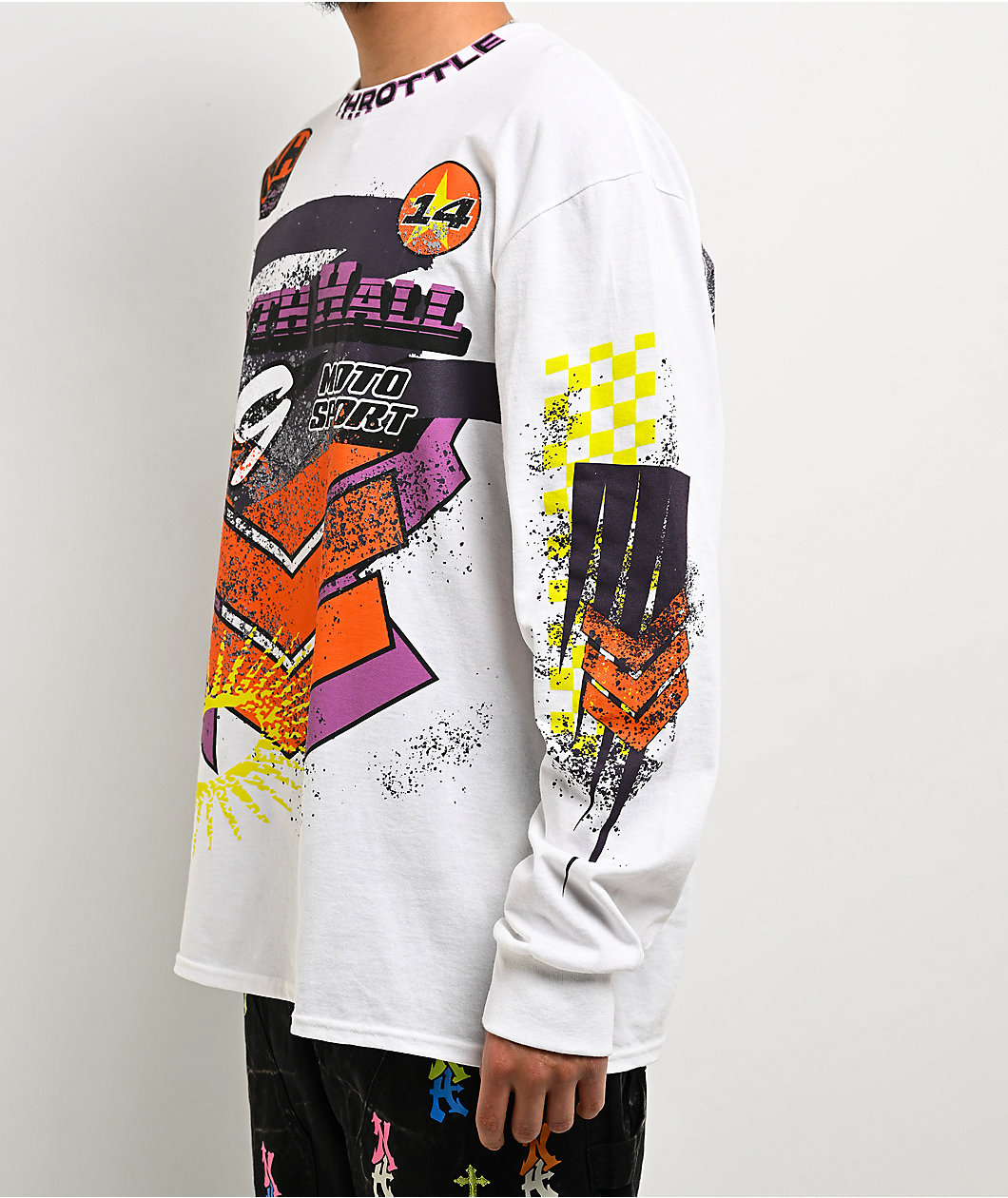 Ninth Hall Full Throttle White Long Sleeve T-Shirt
