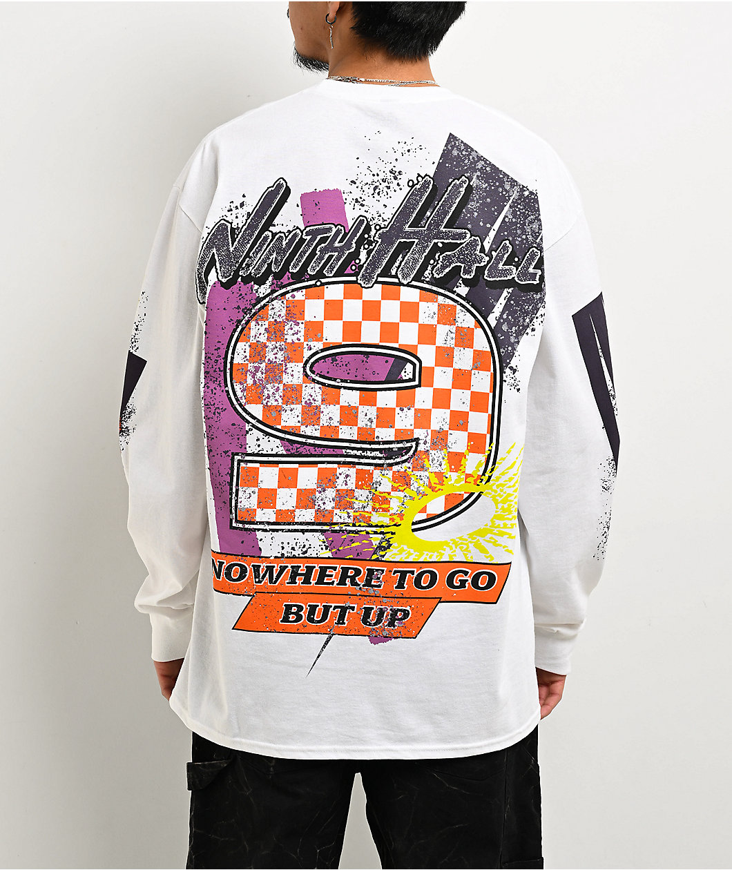 Ninth Hall Full Throttle White Long Sleeve T-Shirt