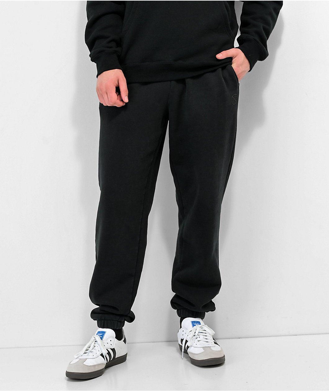 Ninth Hall Fundamental Black Wash Relaxed Sweatpants